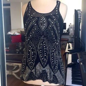 Joie Cotton Evening embellished Top XS like new